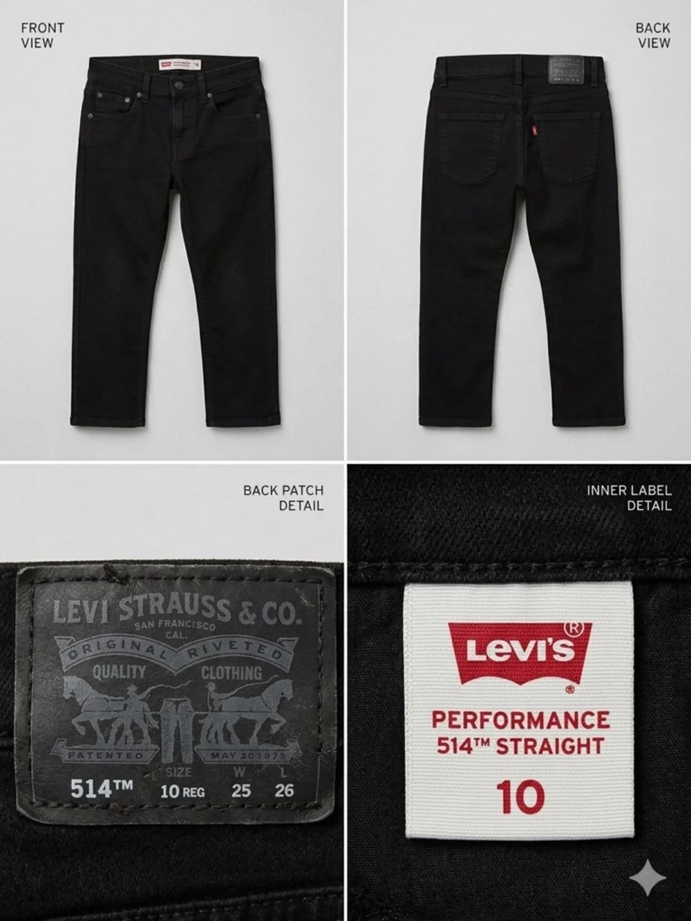 Levi's Black Slim Straight Kids Jeans